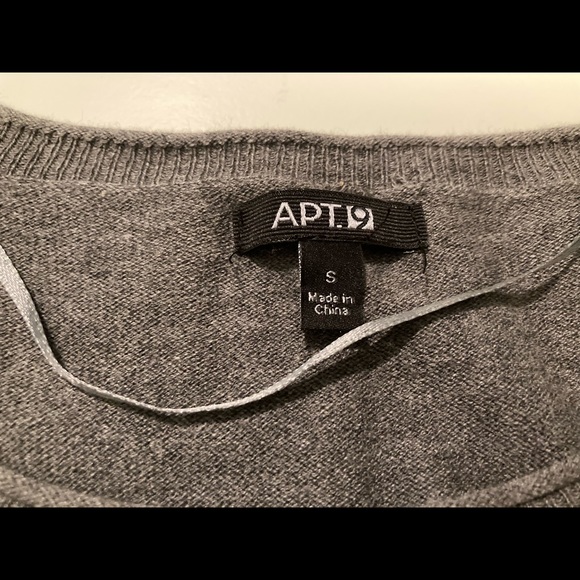 Apt 9 Womens Small Knit Gray Beaded Jeweled Shiny Sweater Top Kohls - Picture 6 of 9